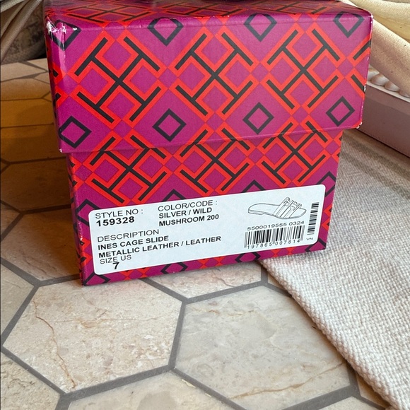 🩶 Tory Burch Ines Cage Slide Silver Wild Mushroom 🍄‍🟫 🩶 - Picture 10 of 12